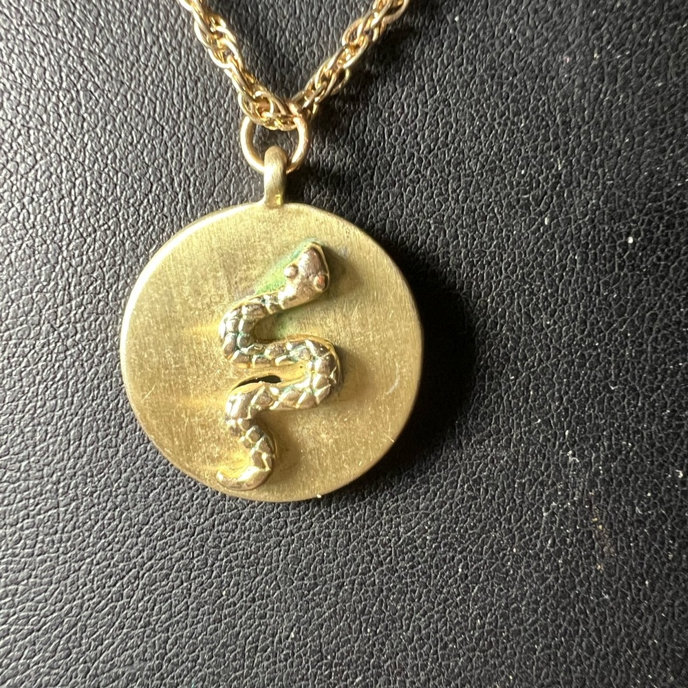 Vintage Snake Pendant Necklace